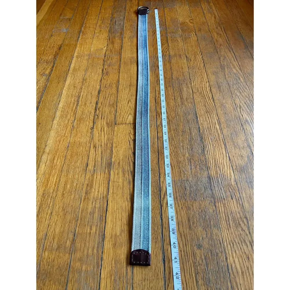 Green/Blue Dyed Cotton Belt w/Leather Tabs Unisex sz XS/S